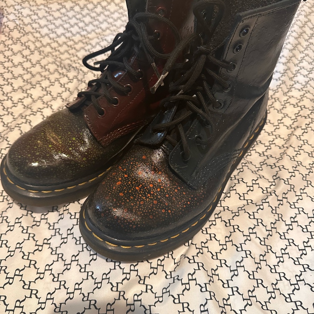 Multicolor Lace-Up Boots